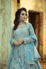 Glacier Veil Walima Dress - Fashion Ghar