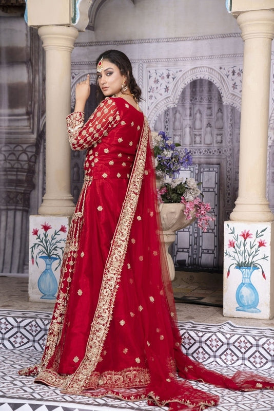 Scarlet Majesty Bridal Lehenga - Fashion Ghar