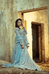 Glacier Veil Walima Dress - Fashion Ghar