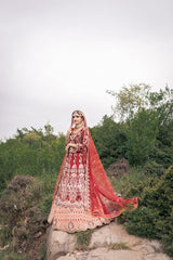 Deep Red Baraat Lehenga - Fashion Ghar