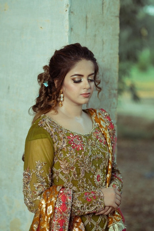 Verdant Mehndi Ensemble - Fashion Ghar