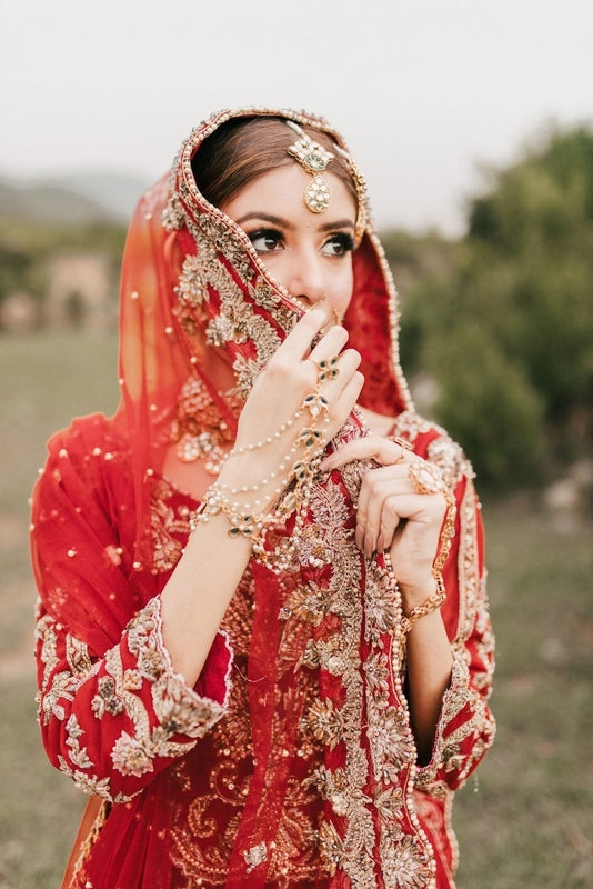 Deep Red Baraat Lehenga - Fashion Ghar