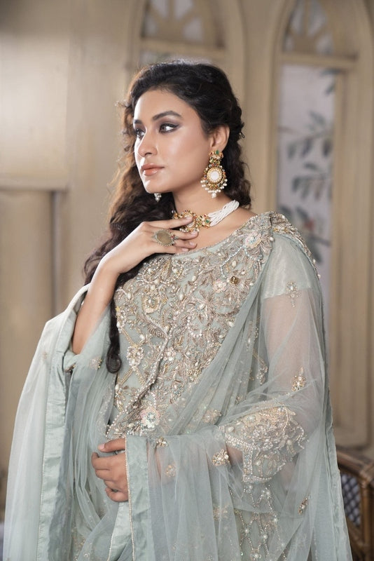 Seafoam Dream Walima Ensemble - Fashion Ghar