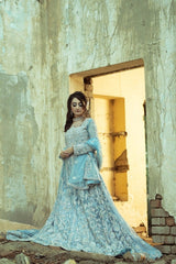Glacier Veil Walima Dress - Fashion Ghar