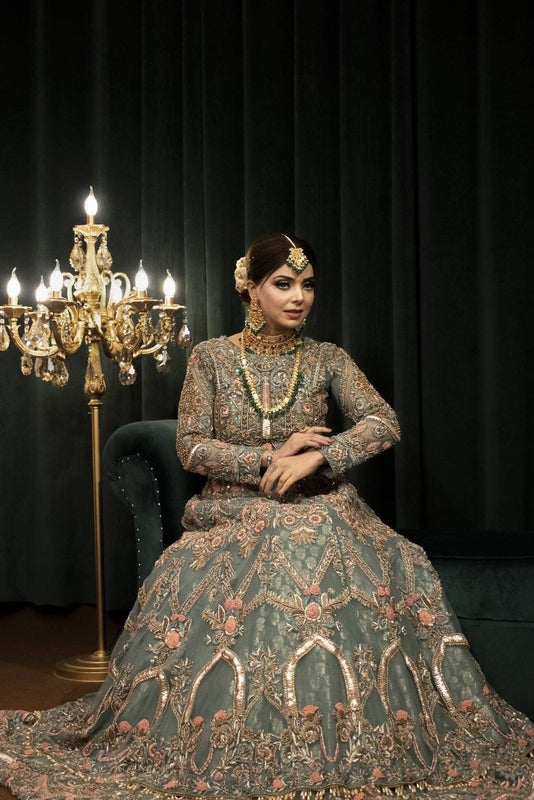 Seafoam Serenade Walima Dress - Fashion Ghar