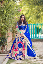 Royal Blue Mehndi Ensemble - Fashion Ghar
