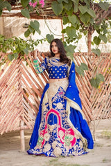 Royal Blue Mehndi Ensemble - Fashion Ghar