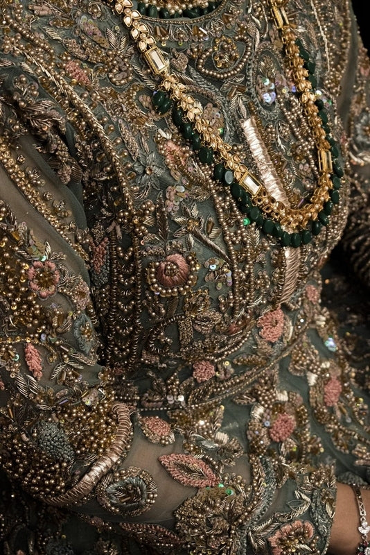 Seafoam Serenade Walima Dress - Fashion Ghar