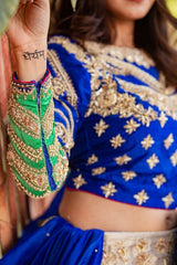 Royal Blue Mehndi Ensemble - Fashion Ghar