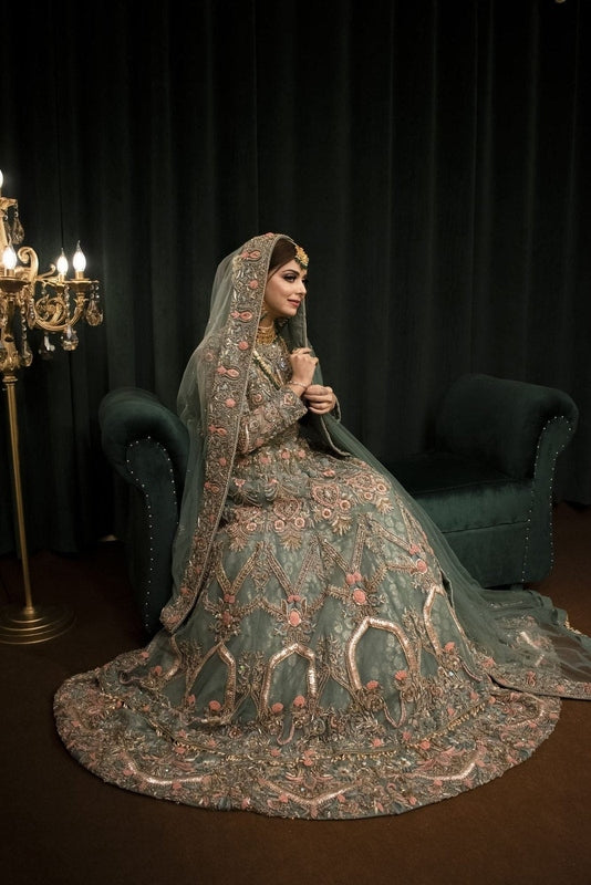 Seafoam Serenade Walima Dress - Fashion Ghar