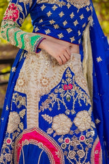 Royal Blue Mehndi Ensemble - Fashion Ghar