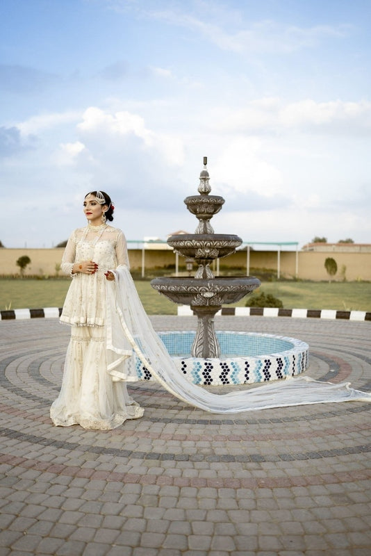 Ivory Whisper Nikkah Ensemble - Fashion Ghar