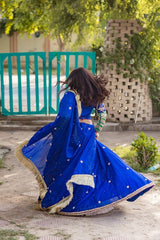 Royal Blue Mehndi Ensemble - Fashion Ghar