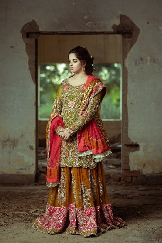 Verdant Mehndi Ensemble - Fashion Ghar