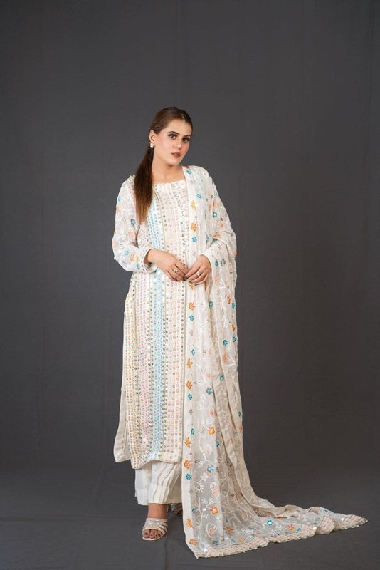 FG-010 3PCS STITCHED | UNSTITCHED - Fashion Ghar
