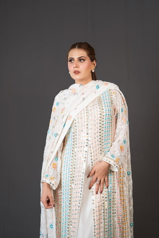 FG-010 3PCS STITCHED | UNSTITCHED - Fashion Ghar