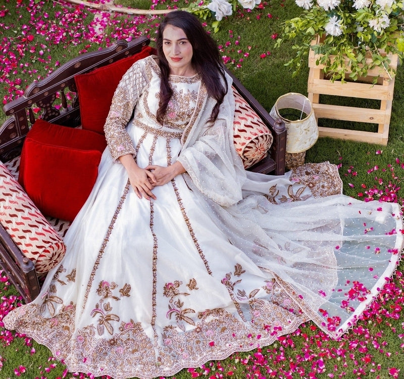 Ivory Blossom Nikkah Dress - Fashion Ghar