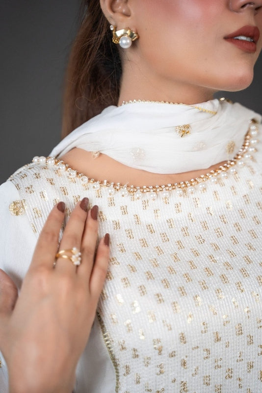 FG-009 3PCS STITCHED | UNSTITCHED - Fashion Ghar