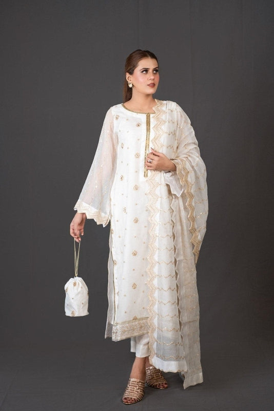 FG-008 3PCS STITCHED | UNSTITCHED - Fashion Ghar