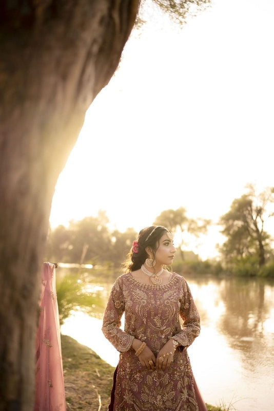 Dusky Rose Nikkah Ensemble - Fashion Ghar
