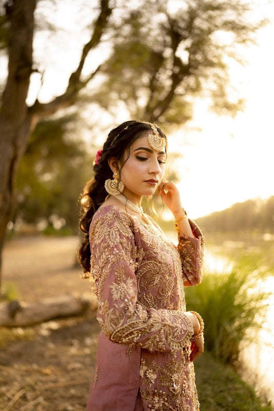 Dusky Rose Nikkah Ensemble - Fashion Ghar