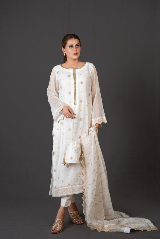 FG-008 3PCS STITCHED | UNSTITCHED - Fashion Ghar
