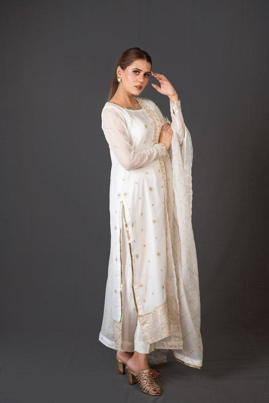 FG-007 3PCS STITCHED | UNSTITCHED - Fashion Ghar