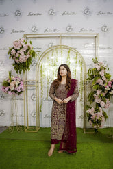 Burgundy Bloom Formal Ensemble - Fashion Ghar