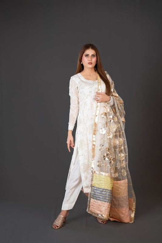 FG-006 3PCS STITCHED | UNSTITCHED - Fashion Ghar