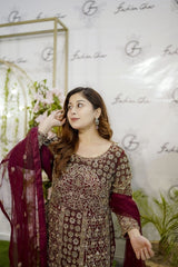Burgundy Bloom Formal Ensemble - Fashion Ghar