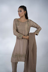 3 Piece - Embroidered Suit - FG-018