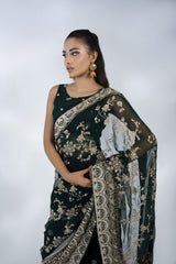 Embroidered Chiffon Saree - FG-020