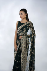 Embroidered Chiffon Saree - FG-020