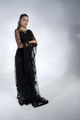 Embroidered Net Saree - FG-021