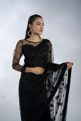 Embroidered Net Saree - FG-021