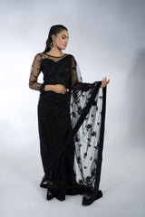 Embroidered Net Saree - FG-021
