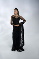 Embroidered Net Saree - FG-021