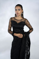 Embroidered Net Saree - FG-021