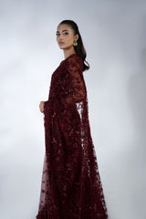 Embroidered Net Saree - FG-022