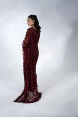 Embroidered Net Saree - FG-022