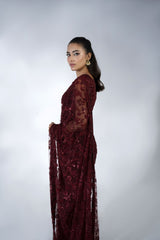 Embroidered Net Saree - FG-022