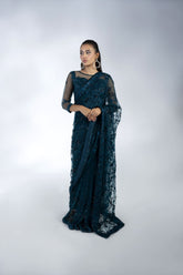 Embroidered Net Saree - FG-023