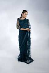 Embroidered Net Saree - FG-023