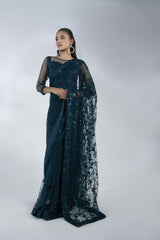 Embroidered Net Saree - FG-023