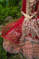 Deep Red Baraat Lehenga - Fashion Ghar