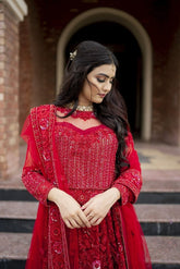 Scarlet Enchantment Bridal Ensemble - Fashion Ghar