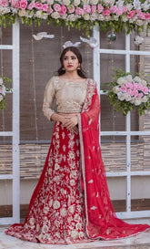 Crimson Bridal Lehenga - Fashion Ghar