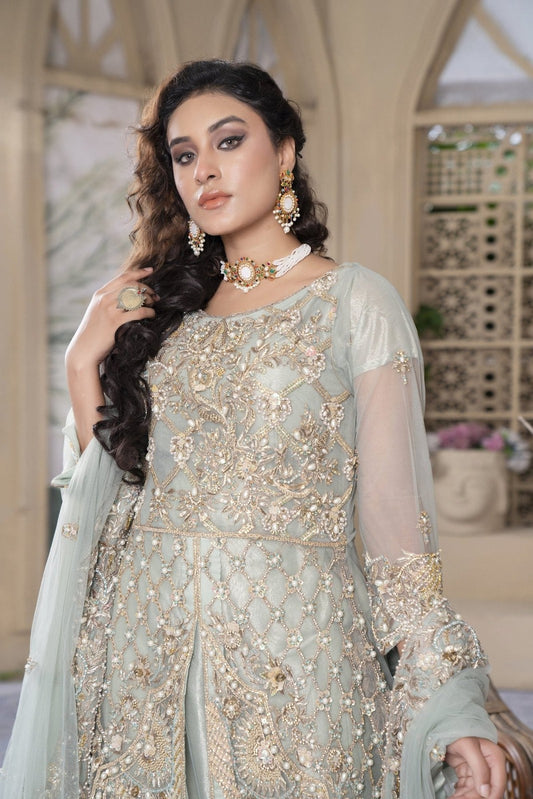 Seafoam Dream Walima Ensemble - Fashion Ghar