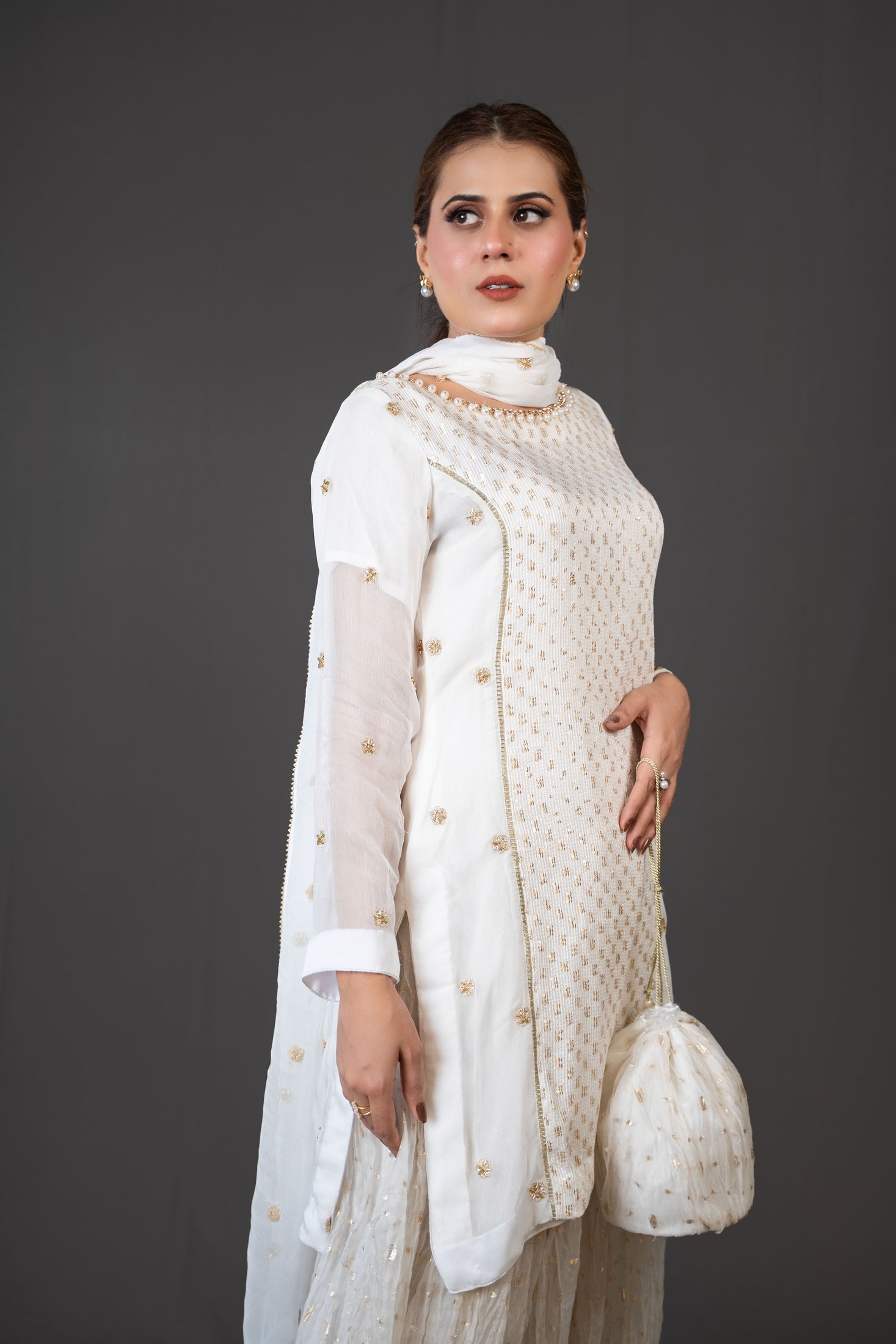 FG-009 3PCS STITCHED | UNSTITCHED - Fashion Ghar